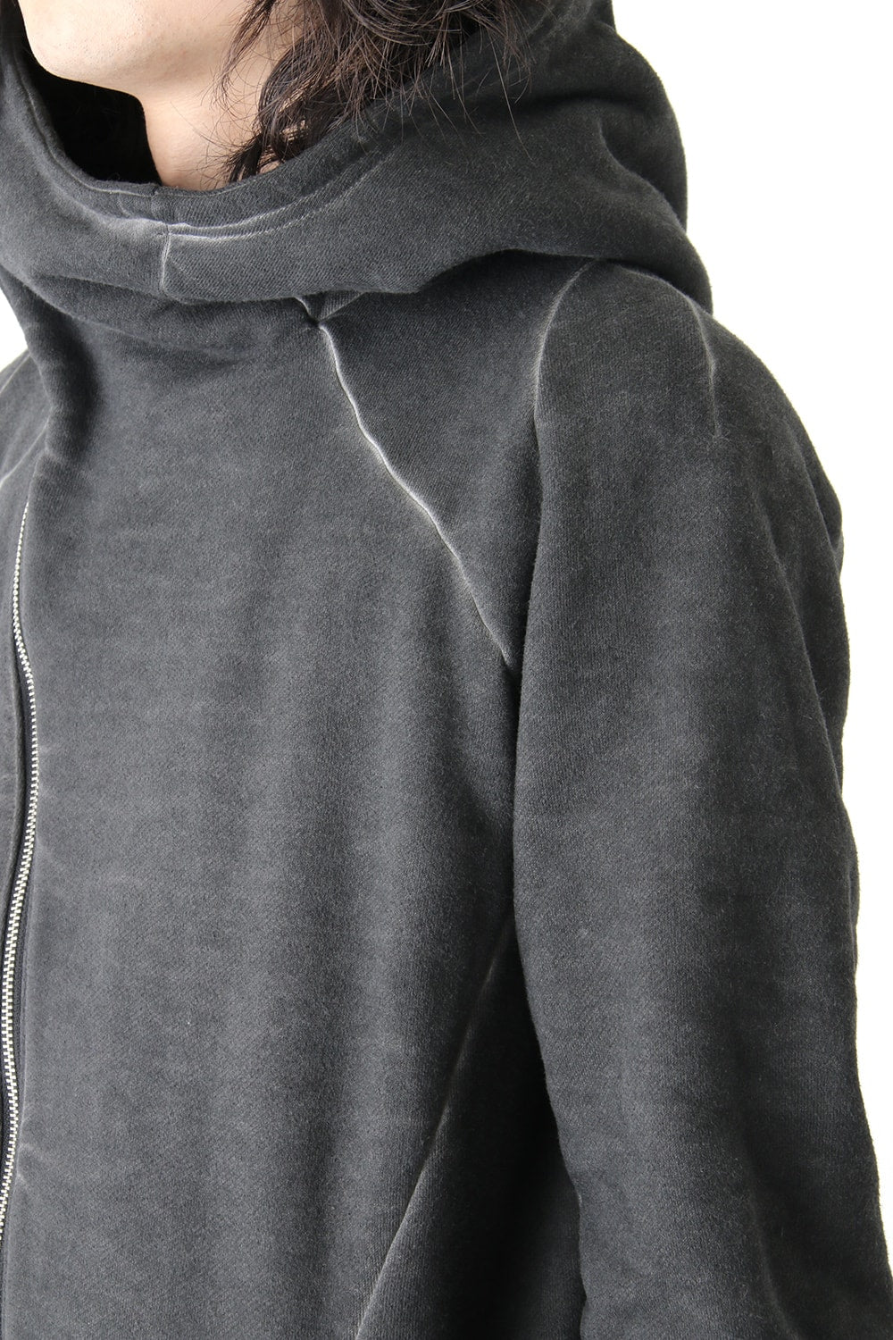 Product dyed Cold Dye Zip Up Parka Black