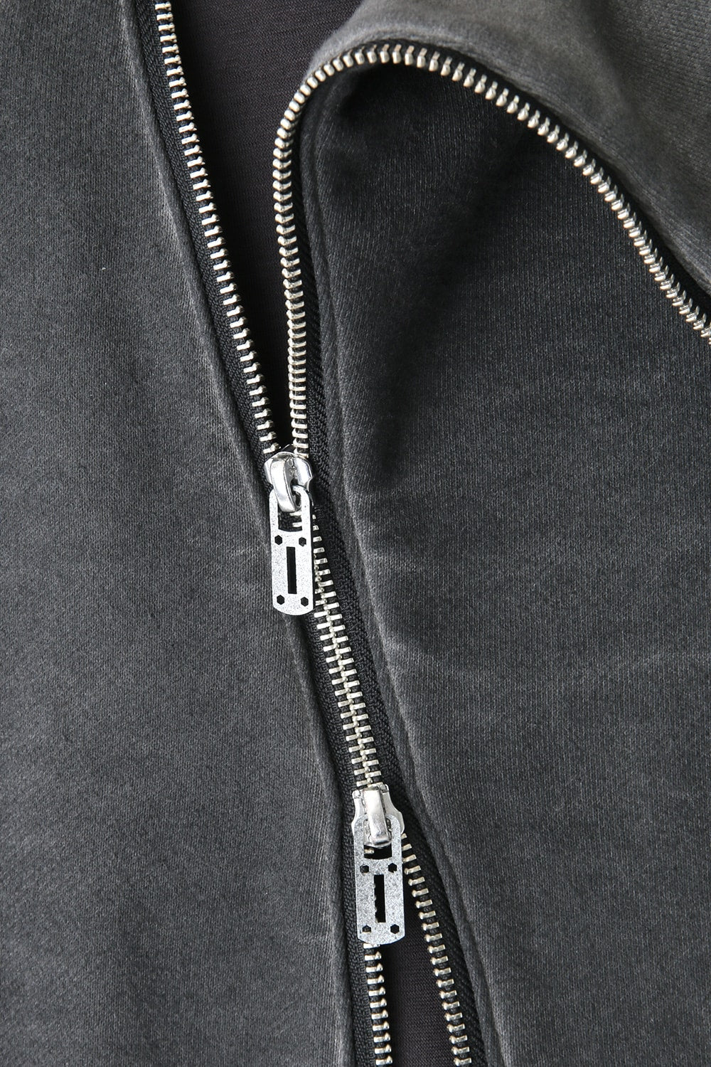 Product dyed Cold Dye Zip Up Parka Black