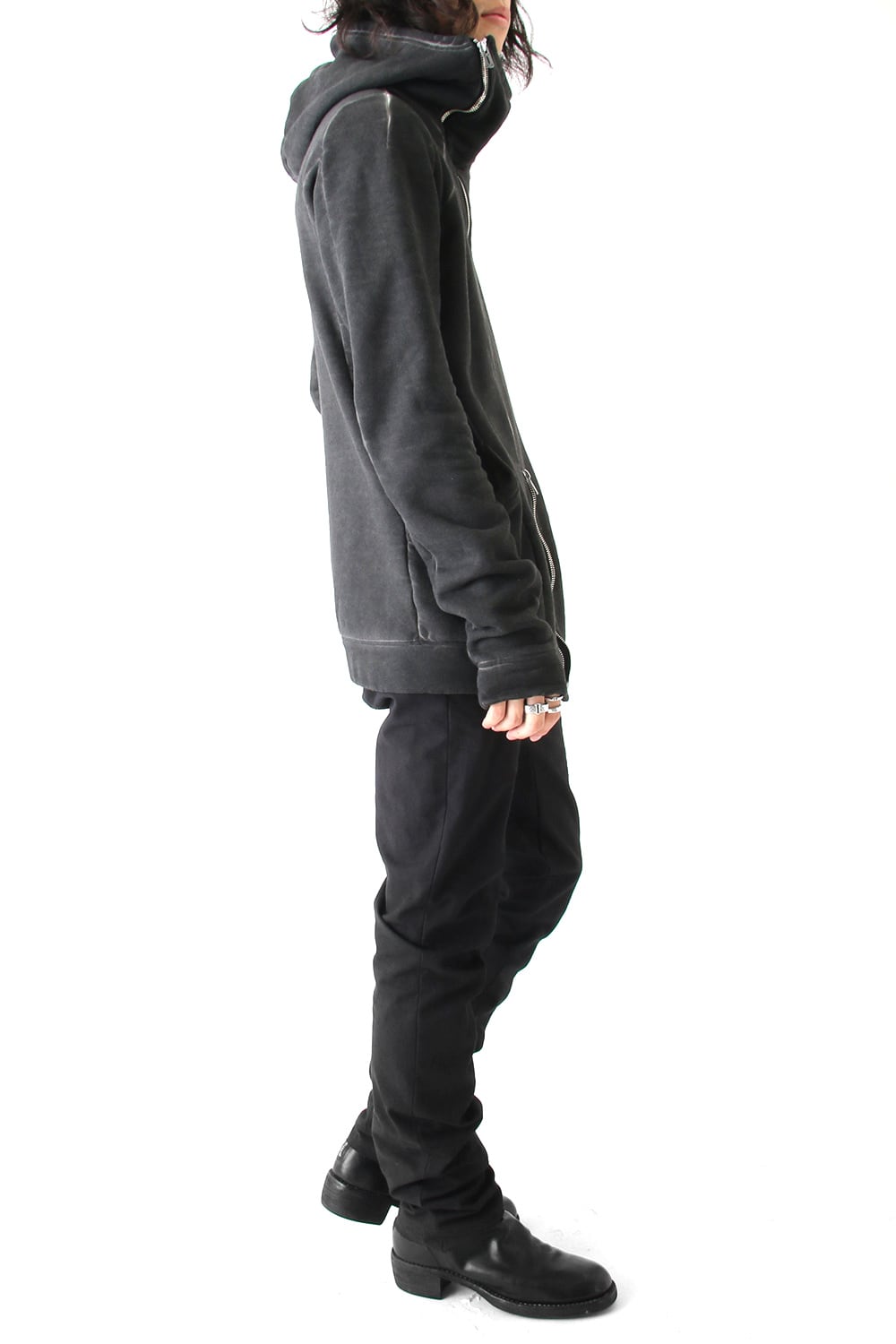 Product dyed Cold Dye Zip Up Parka Black