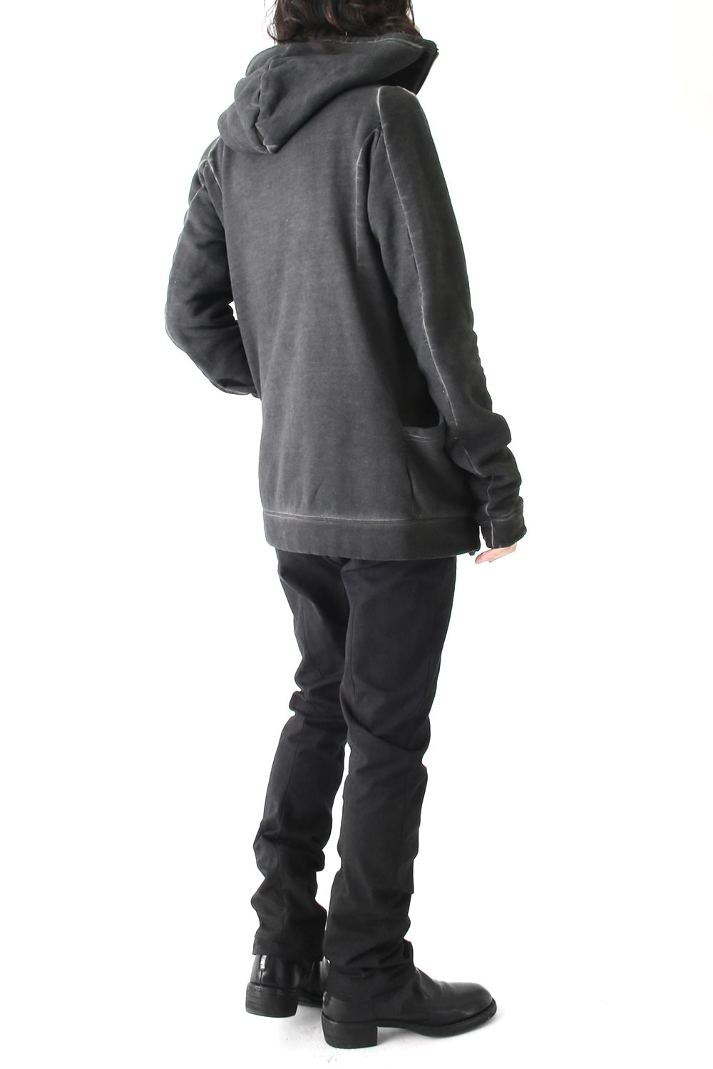 Product dyed Cold Dye Zip Up Parka Black