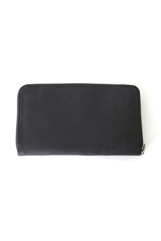 Round Zip Cow Leather Long Wallet