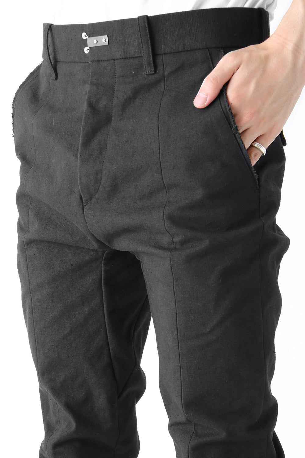Semi curve trousers Black