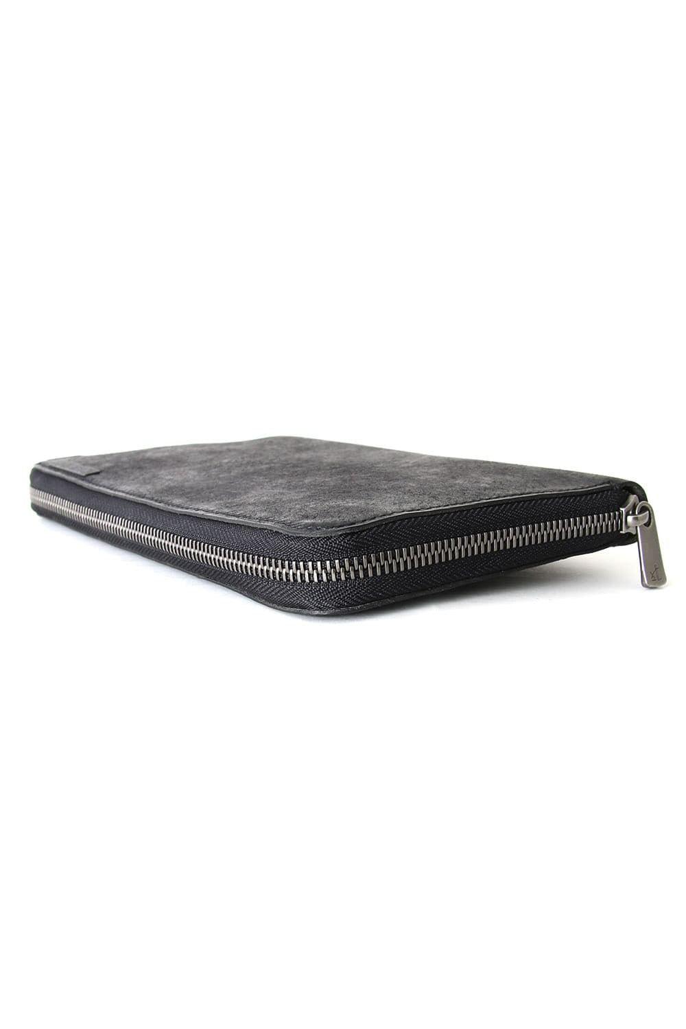 Round Zip Cow Leather Long Wallet