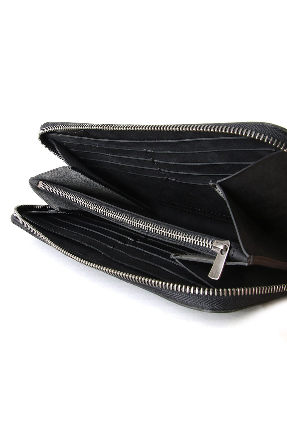 Round Zip Cow Leather Long Wallet