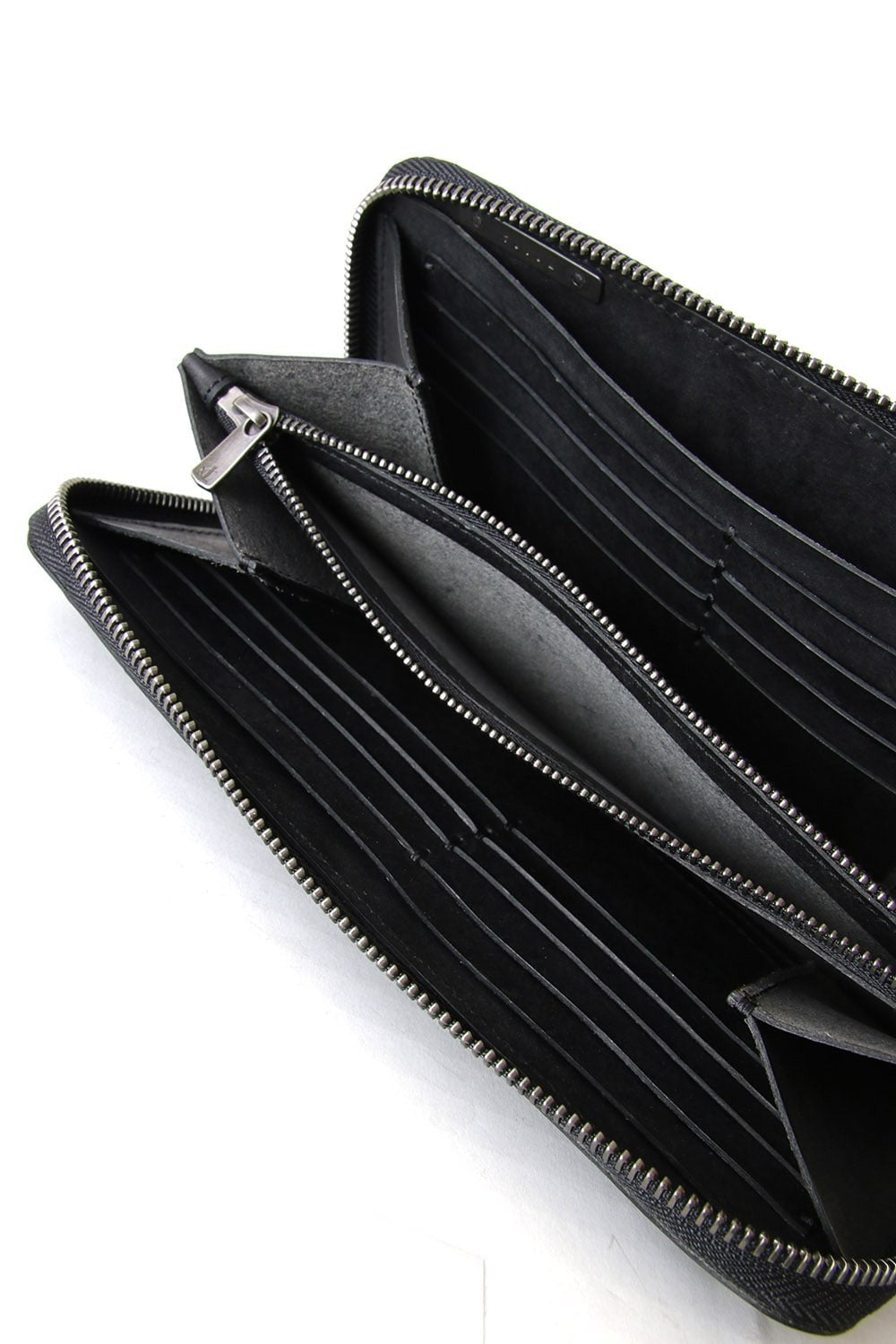 Round Zip Cow Leather Long Wallet