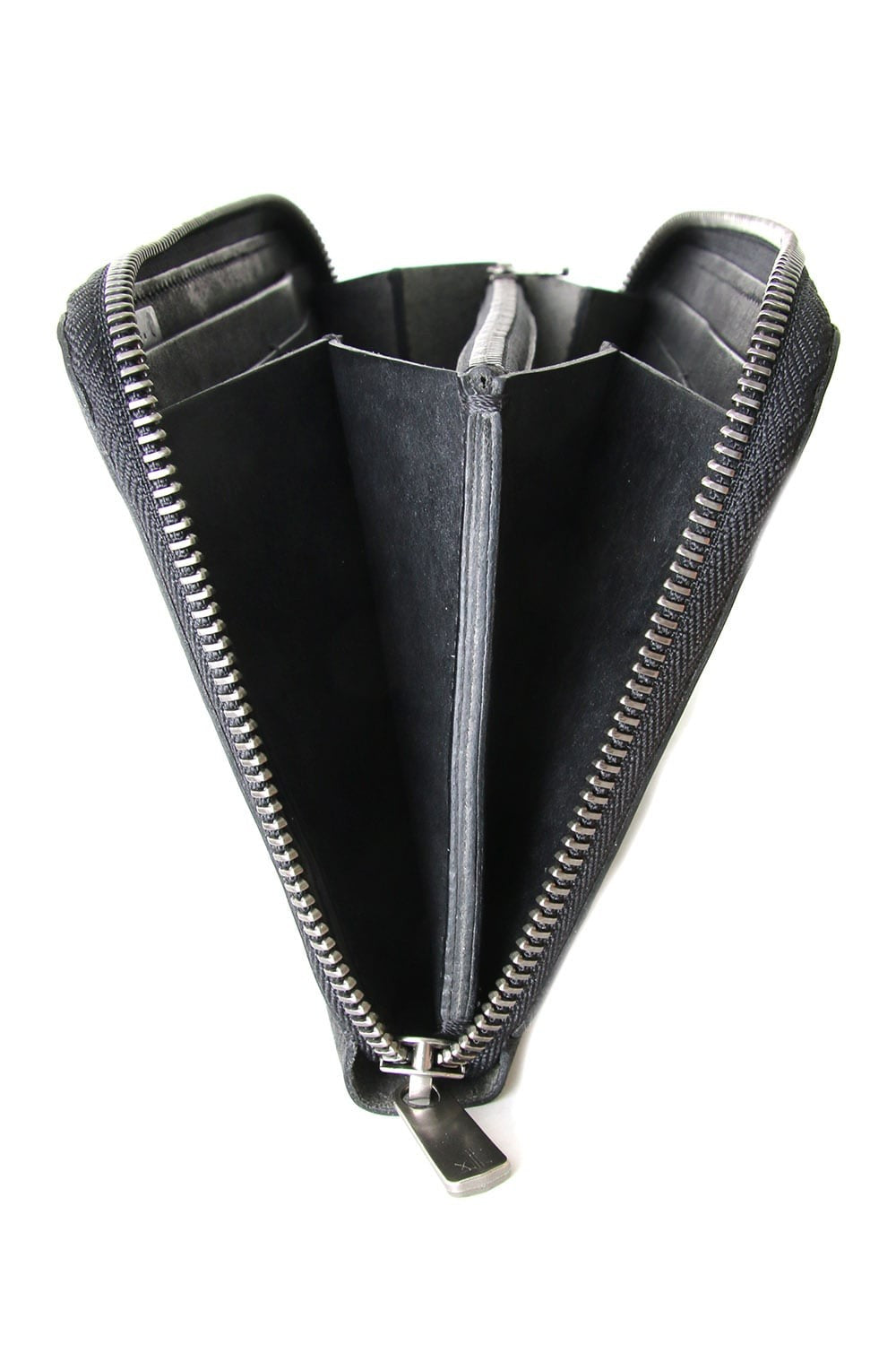 Round Zip Cow Leather Long Wallet