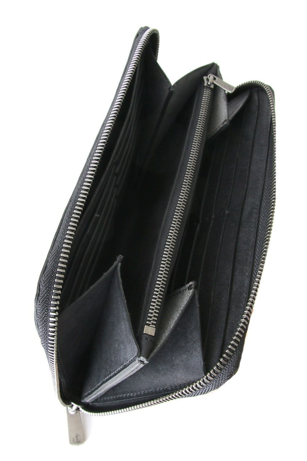 Round Zip Cow Leather Long Wallet