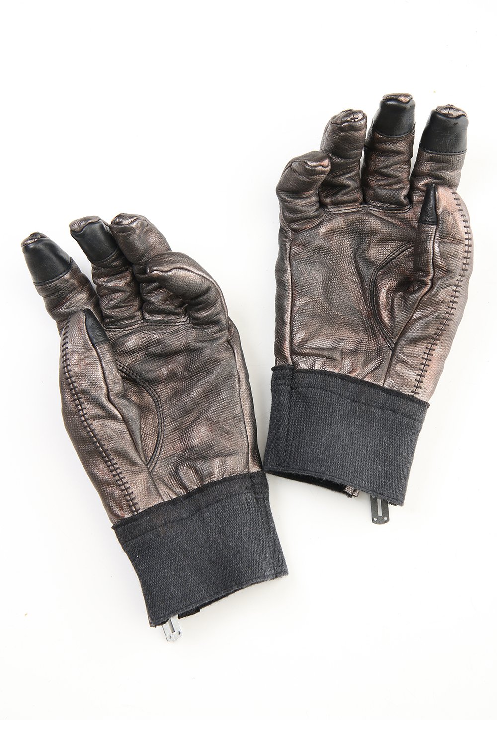 Rusty dyed Horse leather Over lock gloves