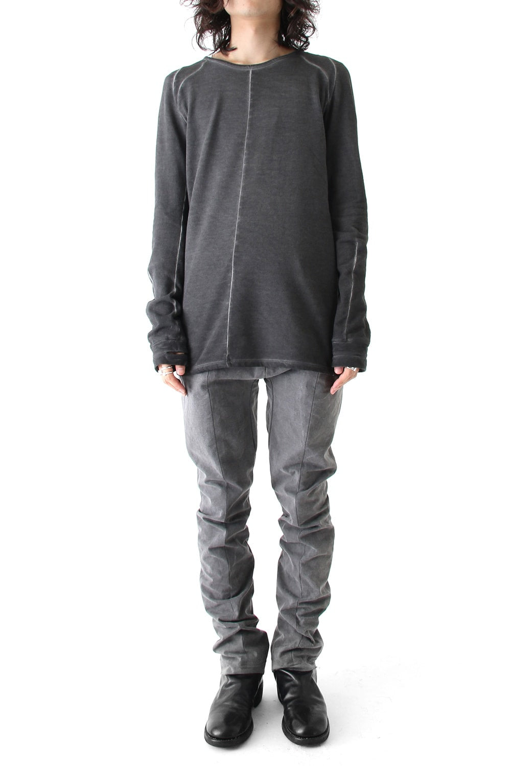 Semi curve trousers Gray