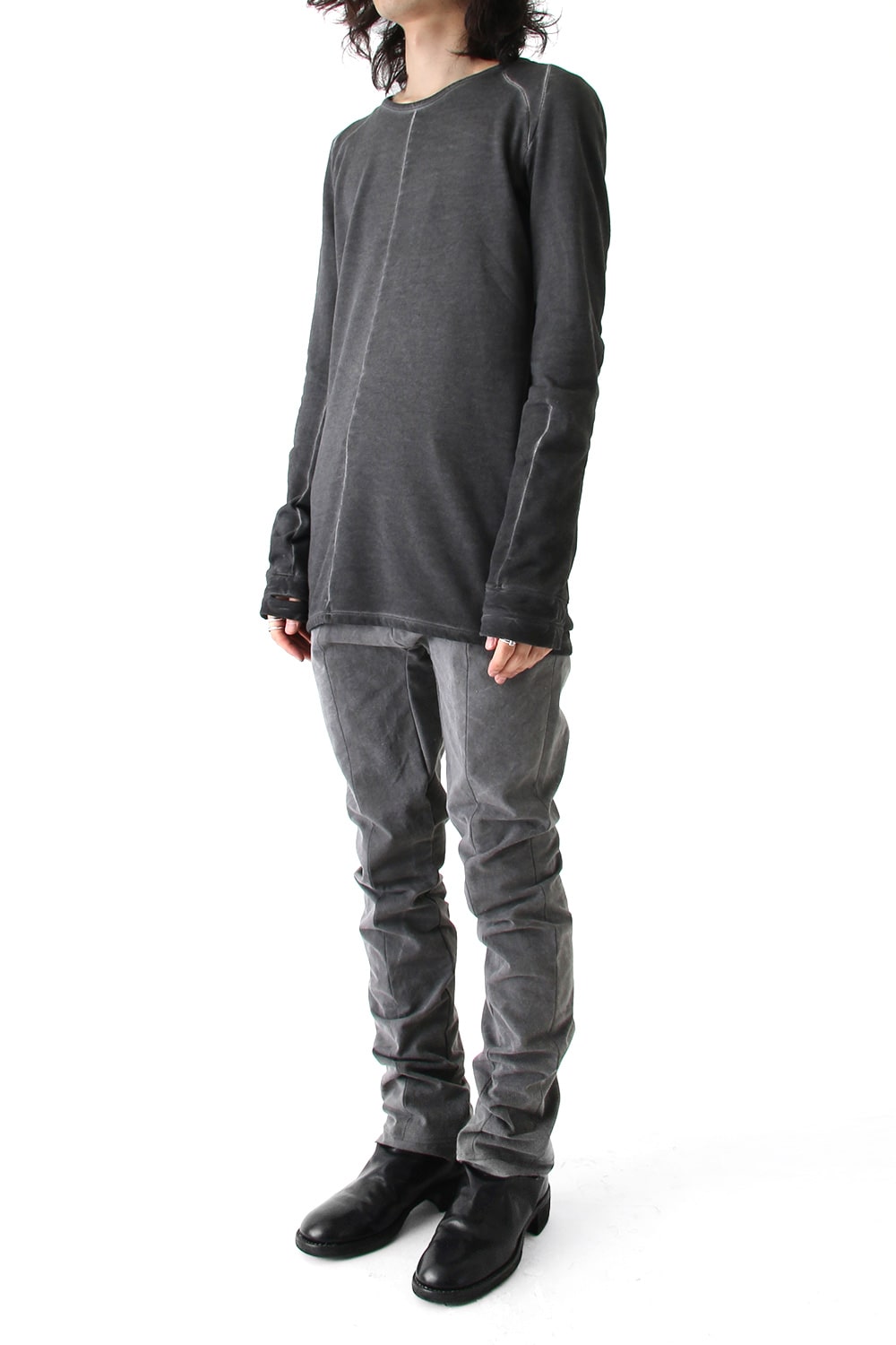 Semi curve trousers Gray