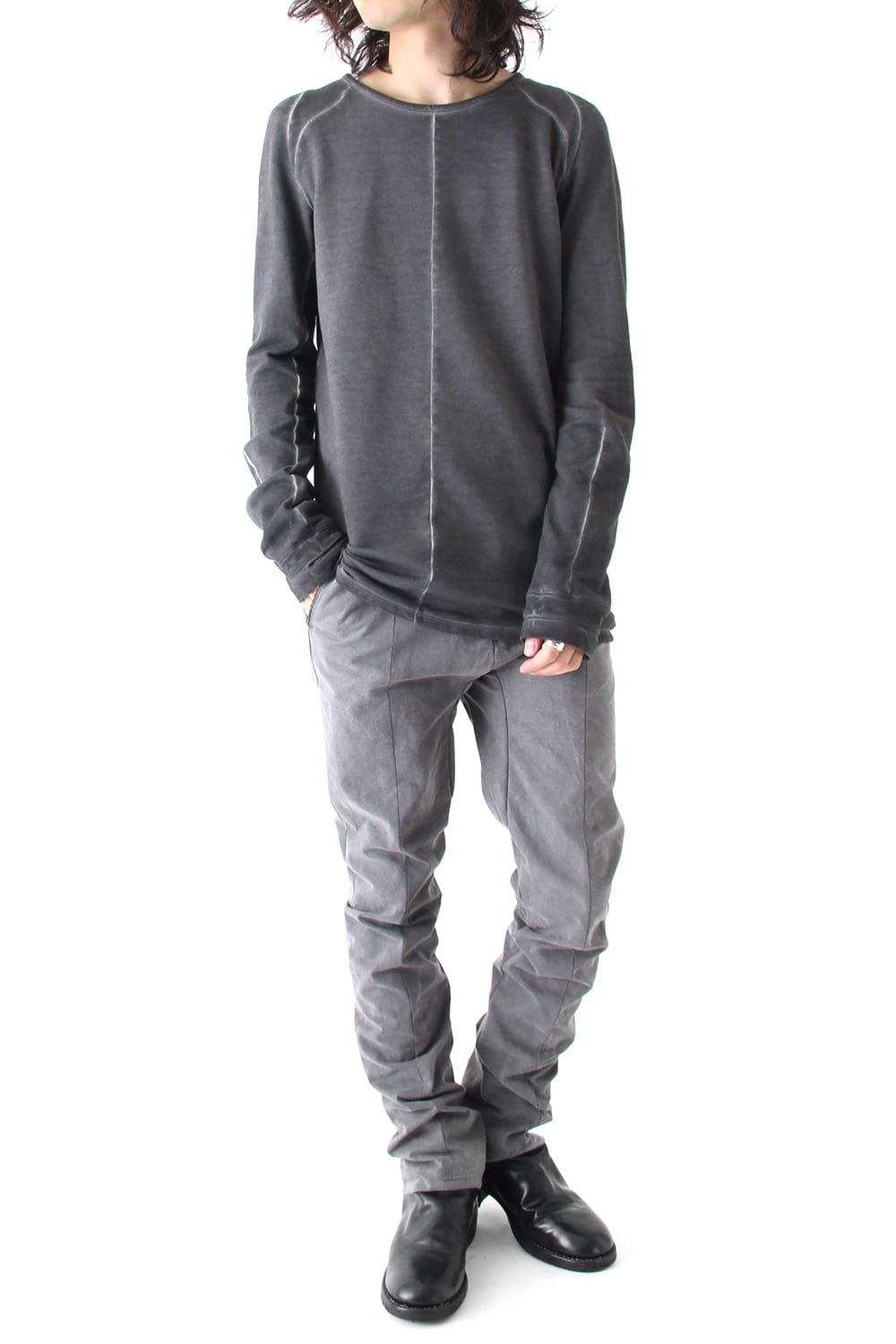 Semi curve trousers Gray