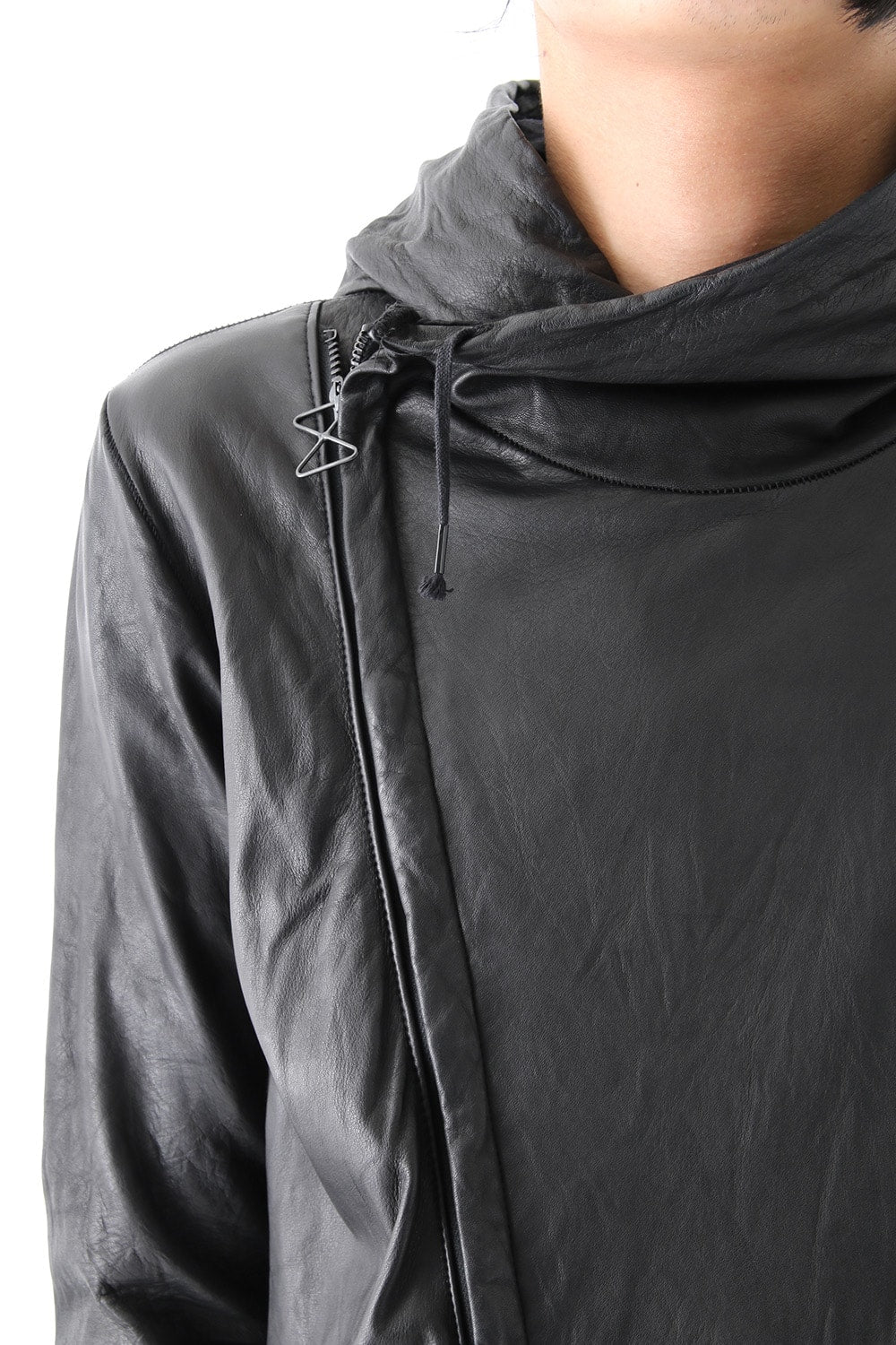 16AW HOODIE ALL LEATHER JACKET