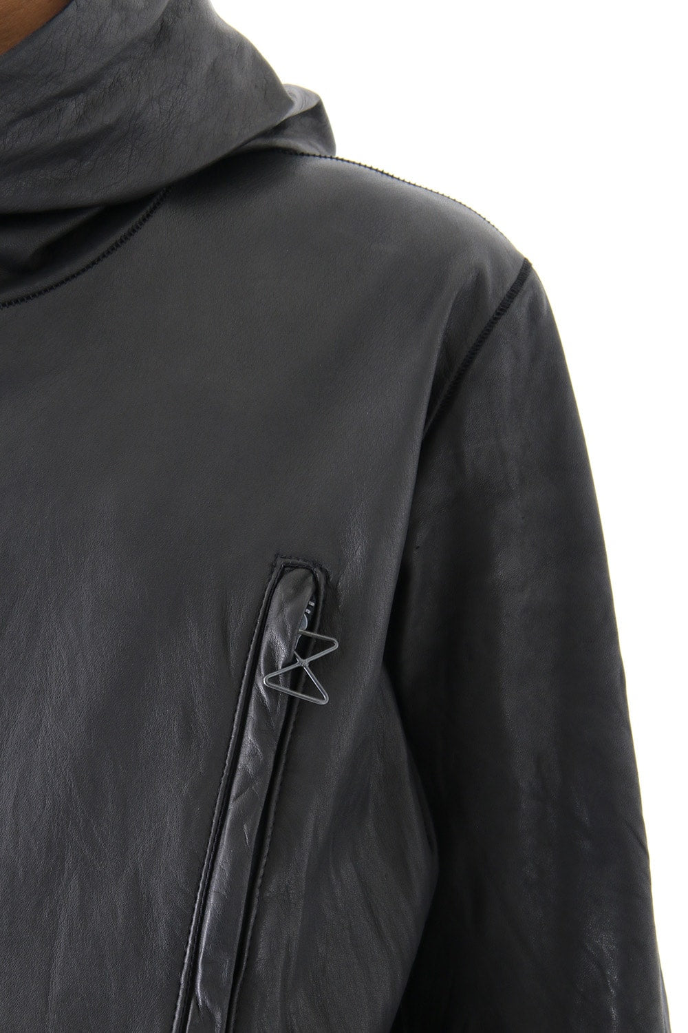 16AW HOODIE ALL LEATHER JACKET