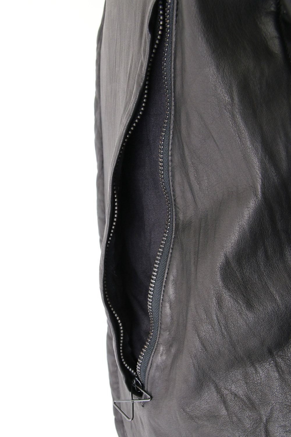 16AW HOODIE ALL LEATHER JACKET