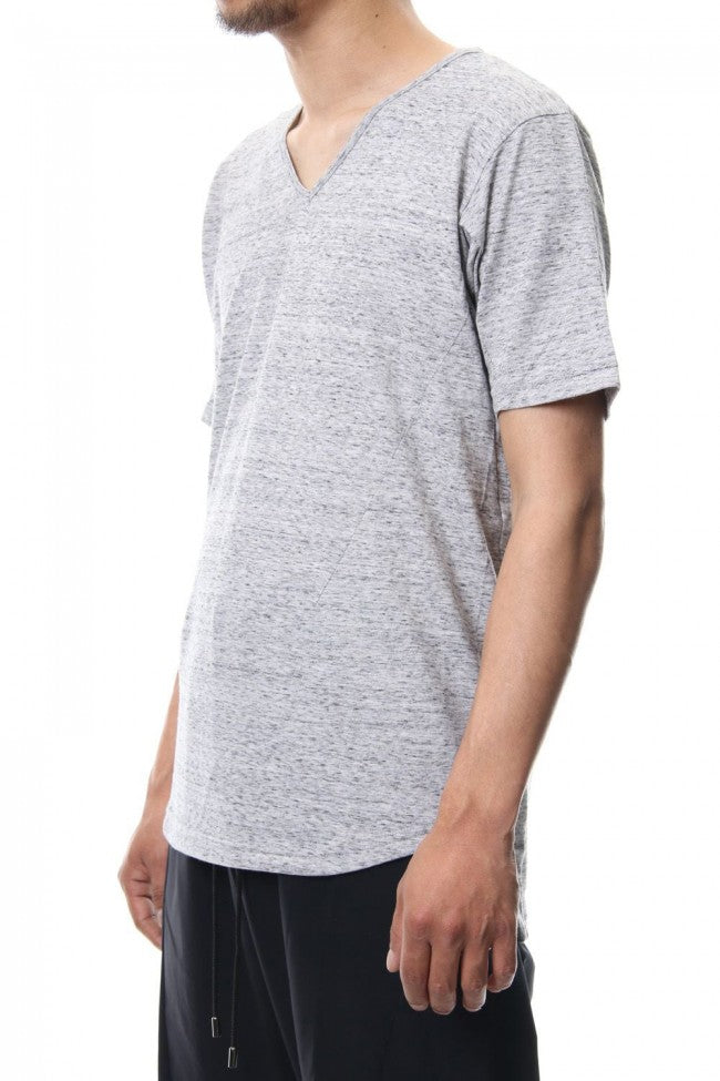 V NECK LOOSE S/S - CM-1200 - MELANGE GRAY