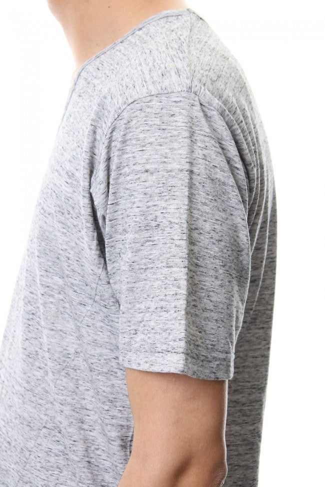 V NECK LOOSE S/S - CM-1200 - MELANGE GRAY