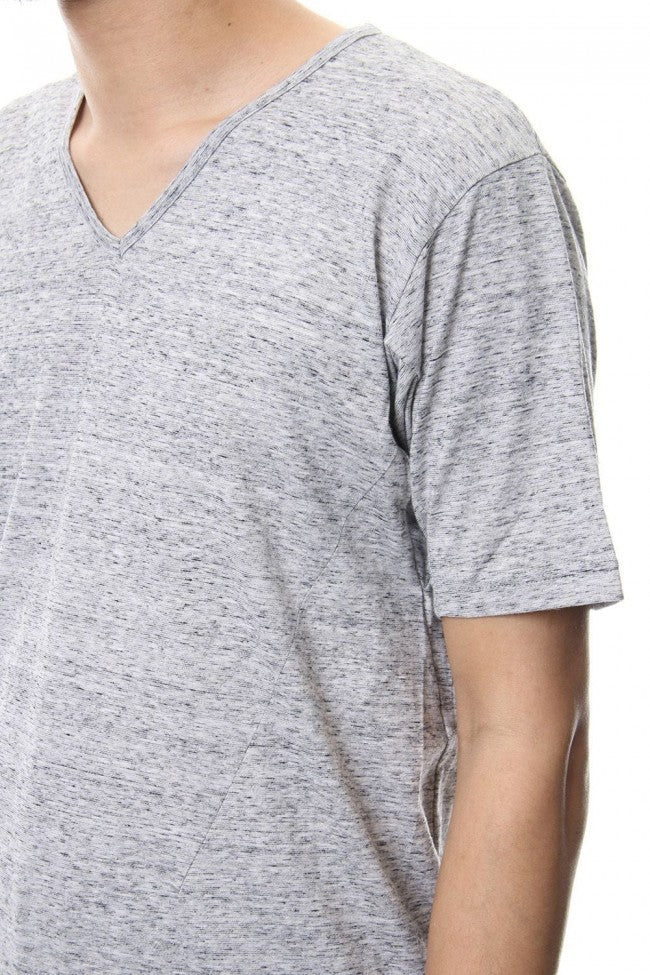 V NECK LOOSE S/S - CM-1200 - MELANGE GRAY