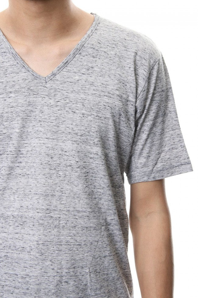 V NECK LOOSE S/S - CM-1200 - MELANGE GRAY