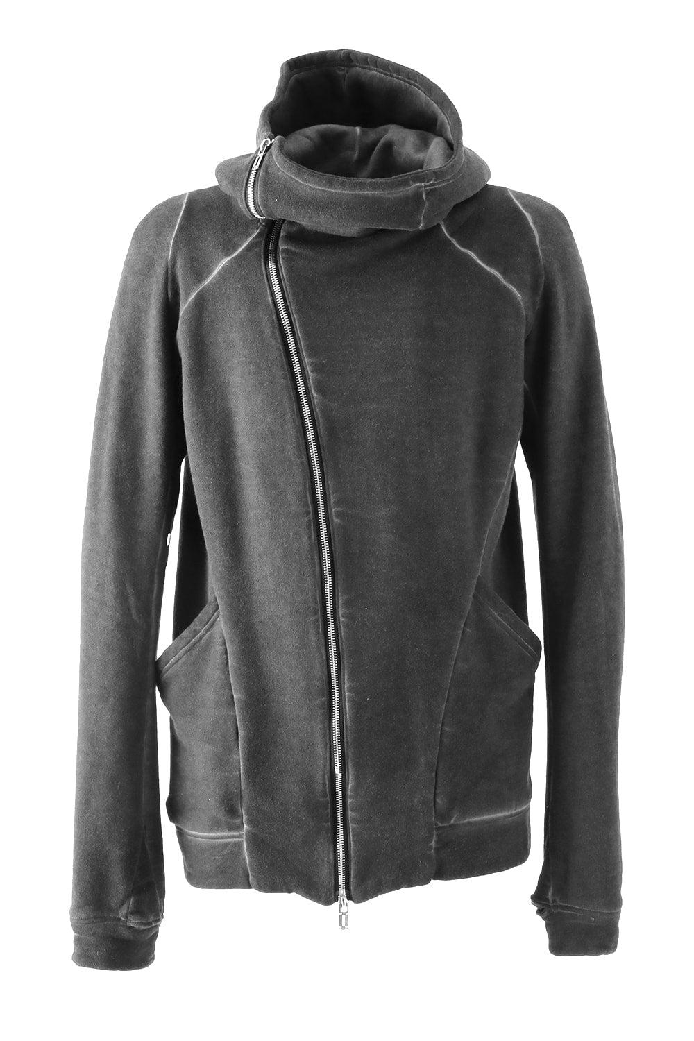 Product dyed Cold Dye Zip Up Parka Black