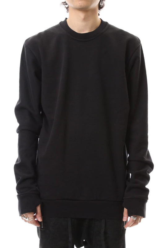 Crew Neck Sweat Pullover Black