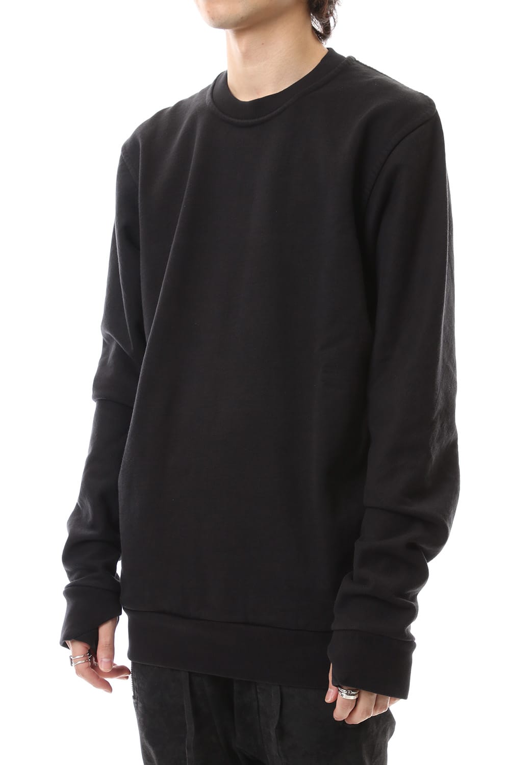 Crew Neck Sweat Pullover Black