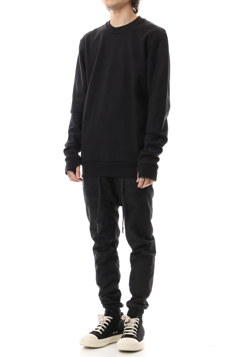 Crew Neck Sweat Pullover Black