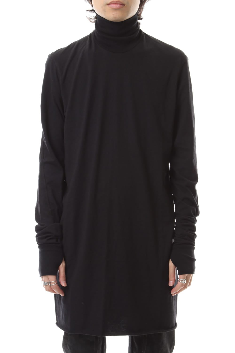 Turtle Neck Long Sleeve T-Shirts Black