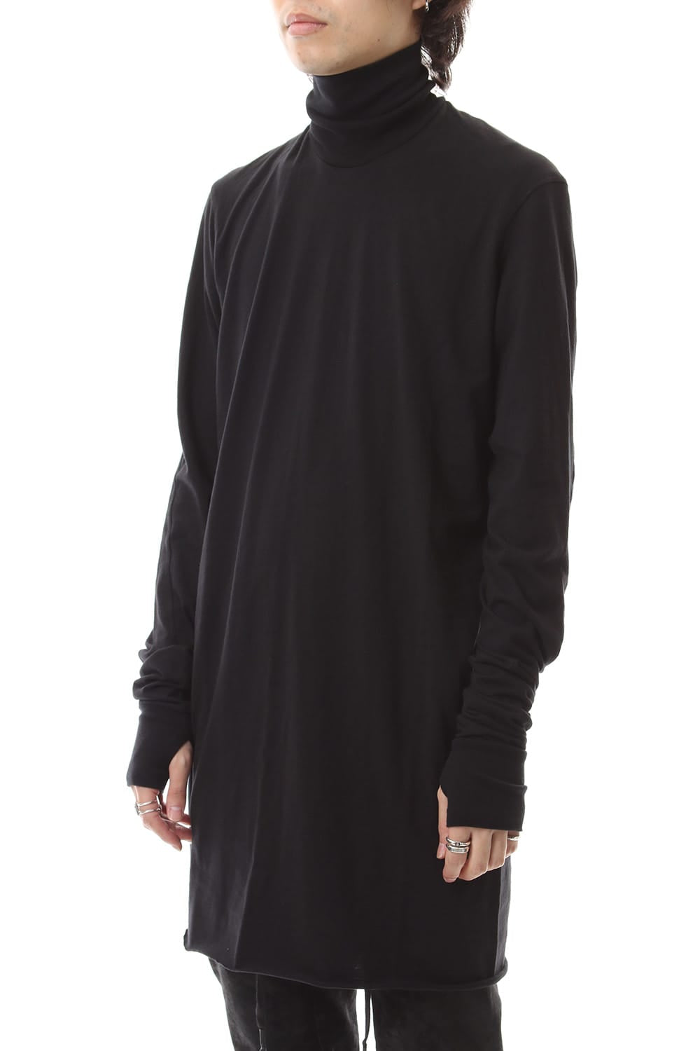 Turtle Neck Long Sleeve T-Shirts Black