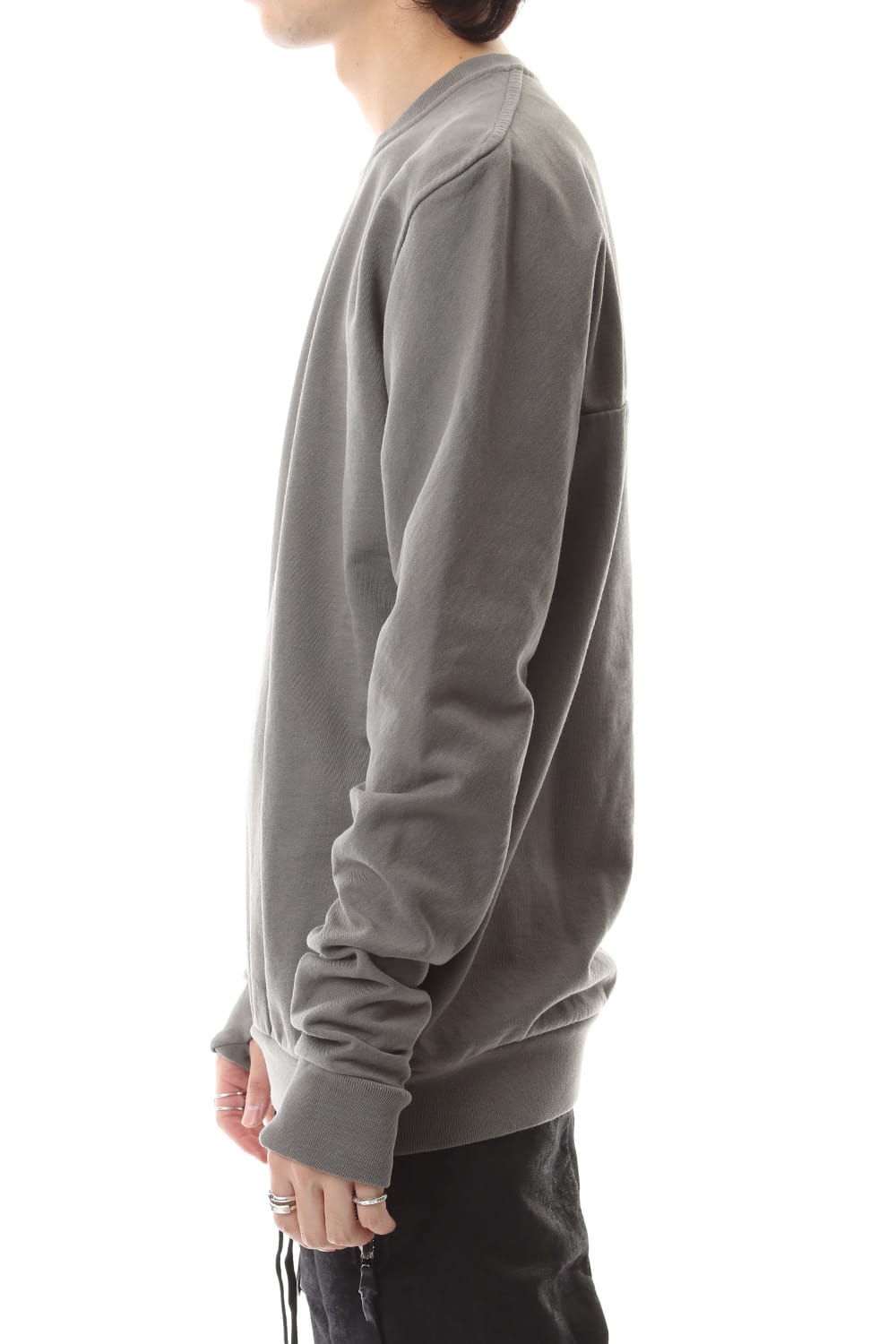 Crew Neck Sweat Pullover Dark Gray Dye