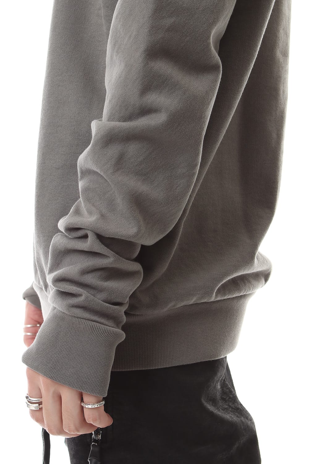 Crew Neck Sweat Pullover Dark Gray Dye