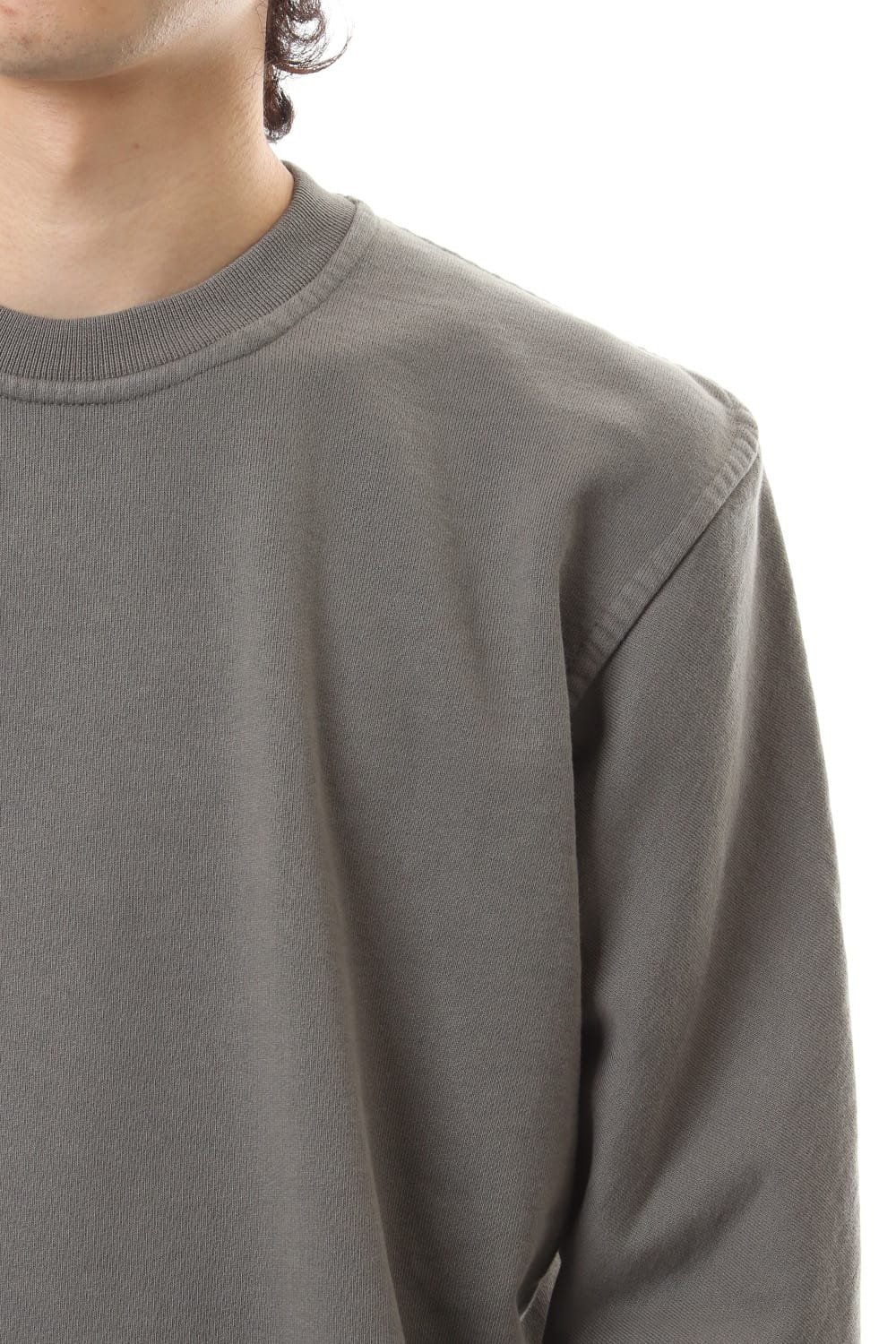 Crew Neck Sweat Pullover Dark Gray Dye