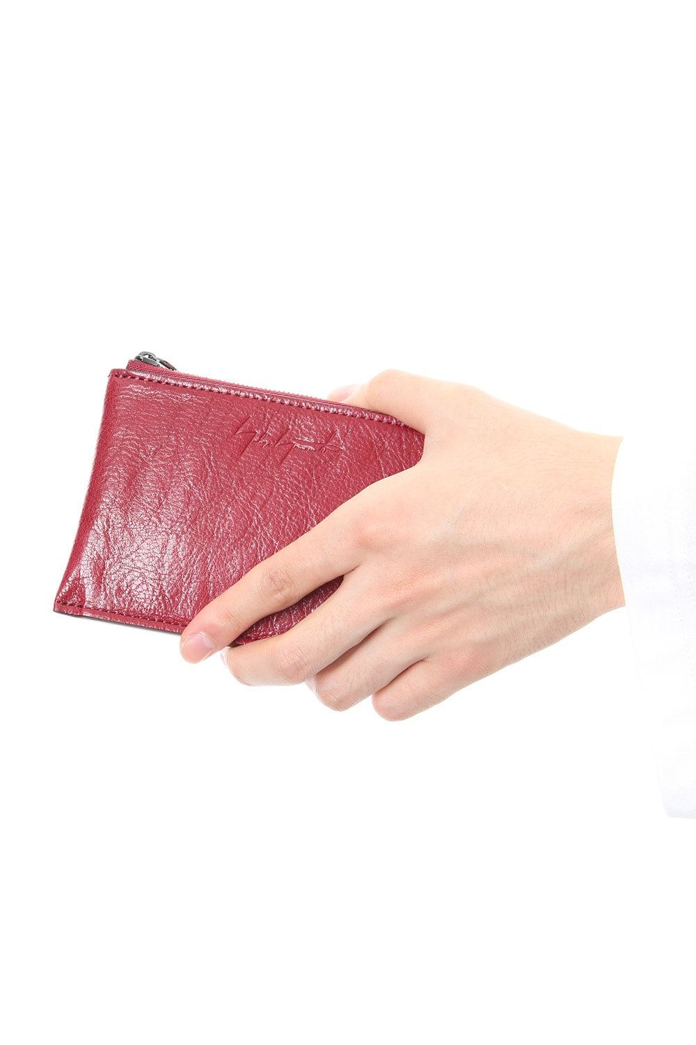 Antique leather compact wallet - Red - DV-A07-703