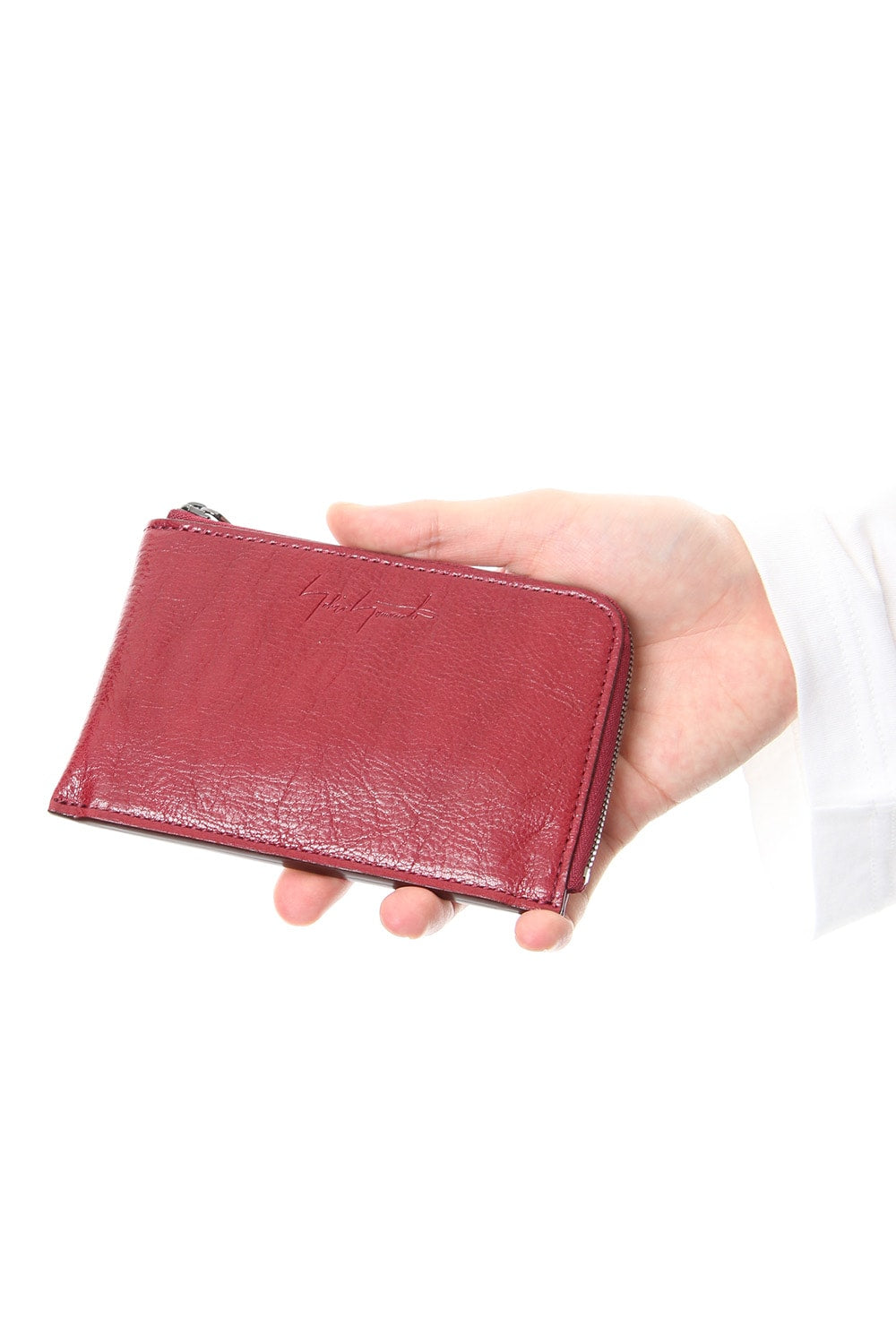 Antique leather compact wallet - Red - DV-A07-703