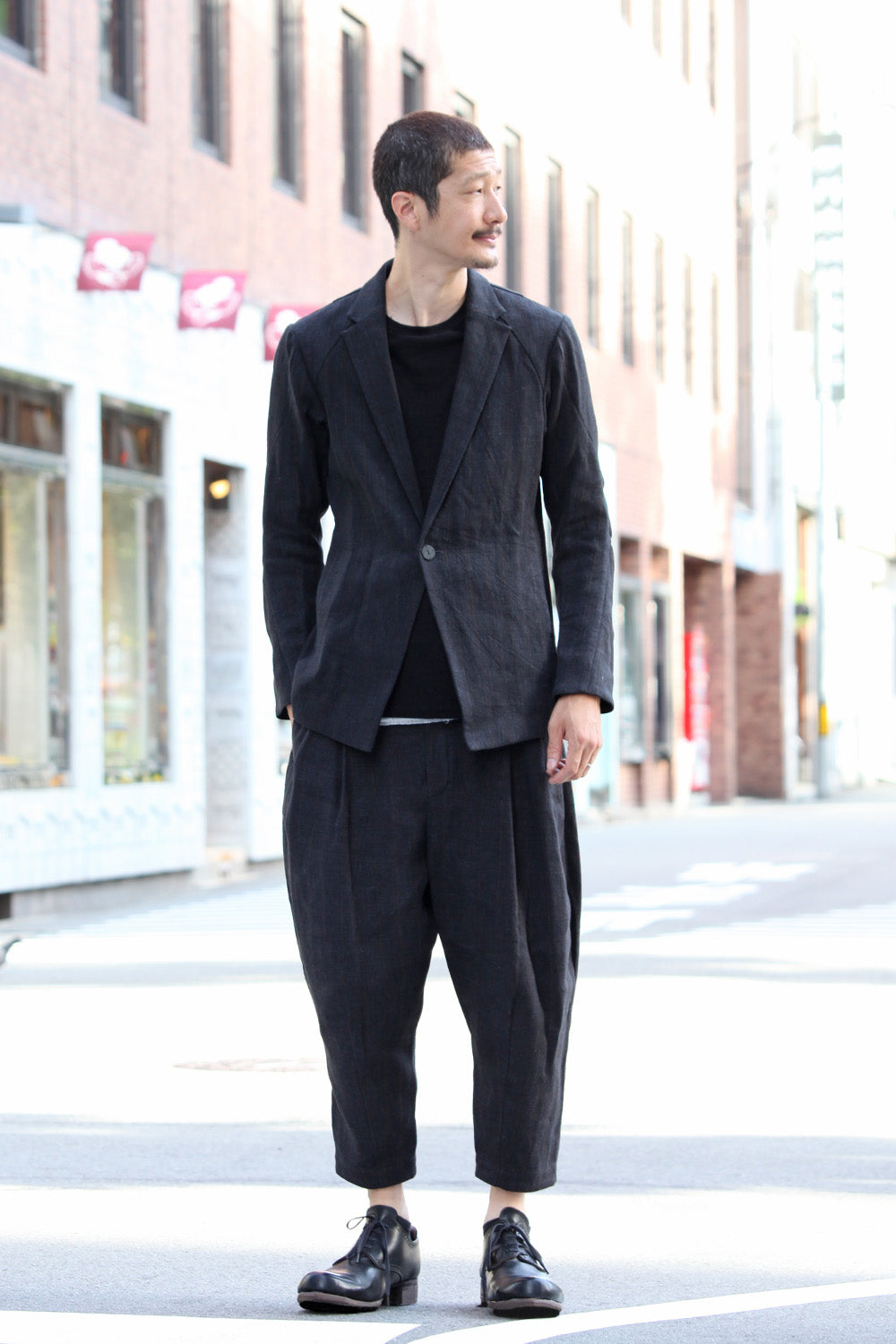 Linen Stripe Cropped Pants