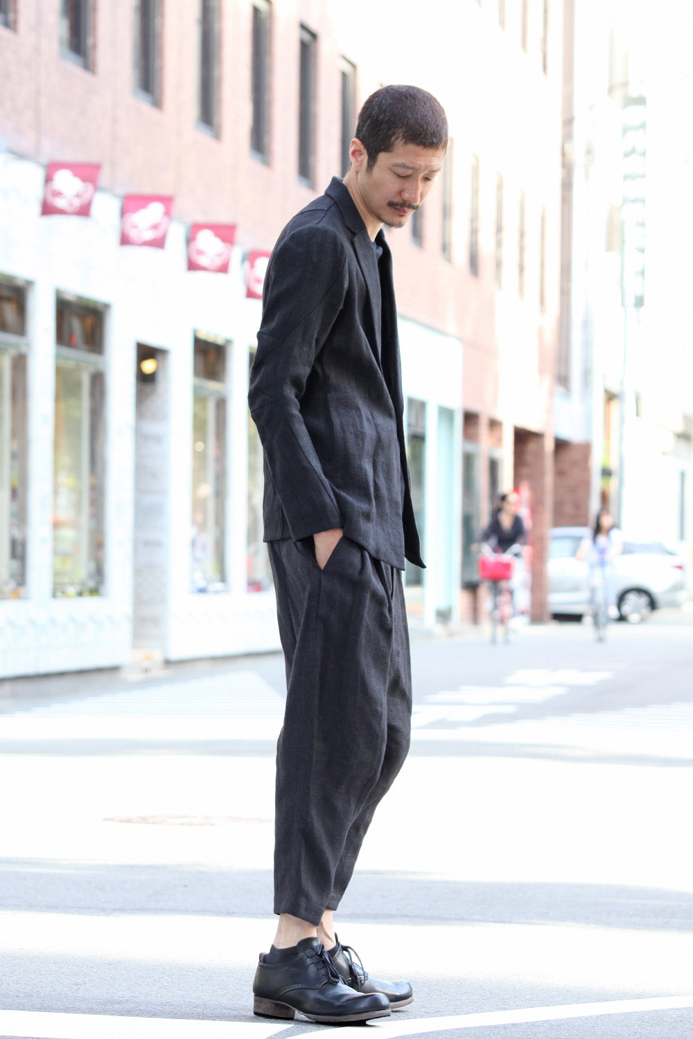 Linen Stripe Cropped Pants