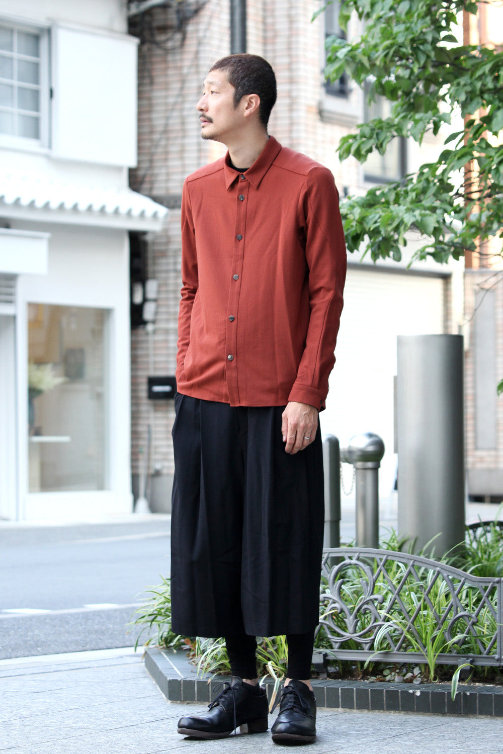 Shirt virgin wool 4way stretch Red Cray