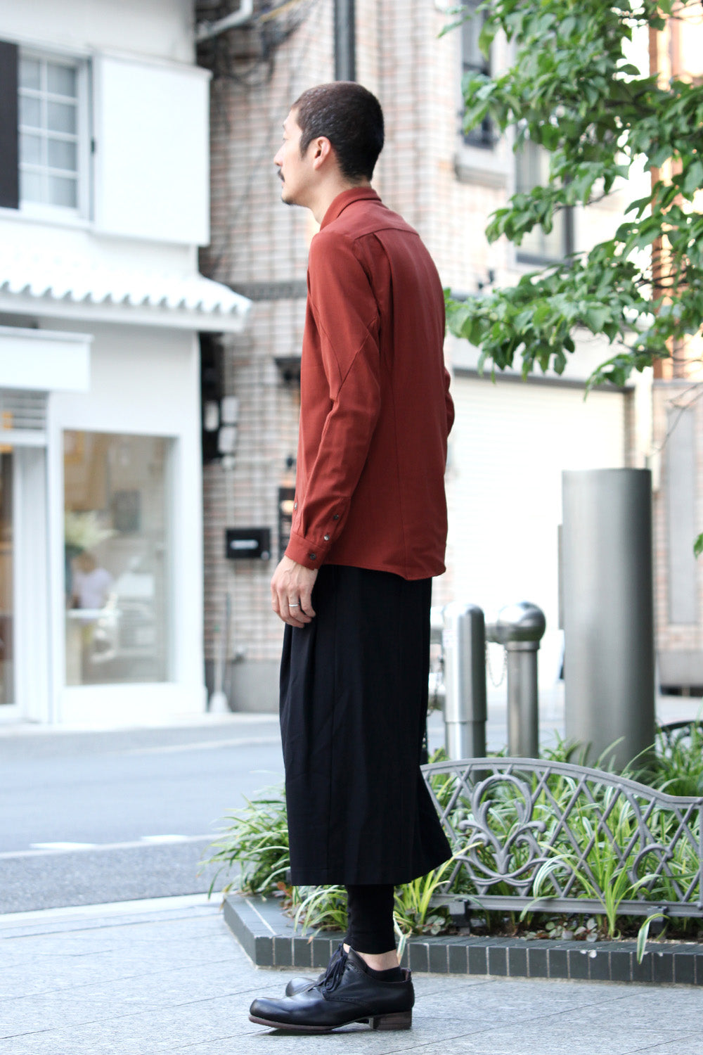 Shirt virgin wool 4way stretch Red Cray