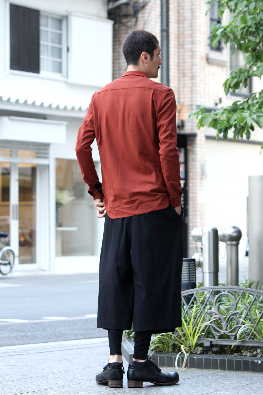 Shirt virgin wool 4way stretch Red Cray