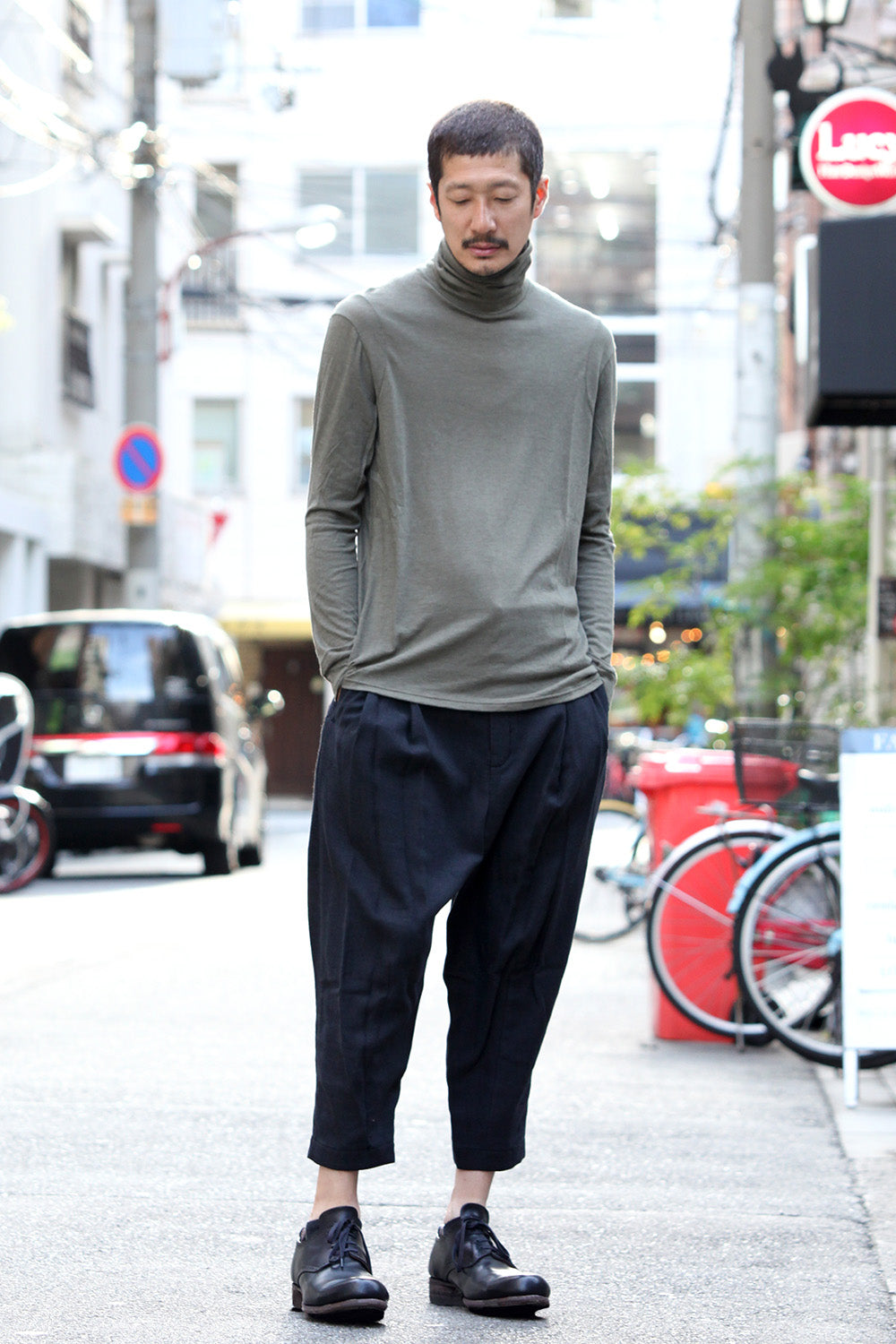 Cropped pants virgin wool / silk