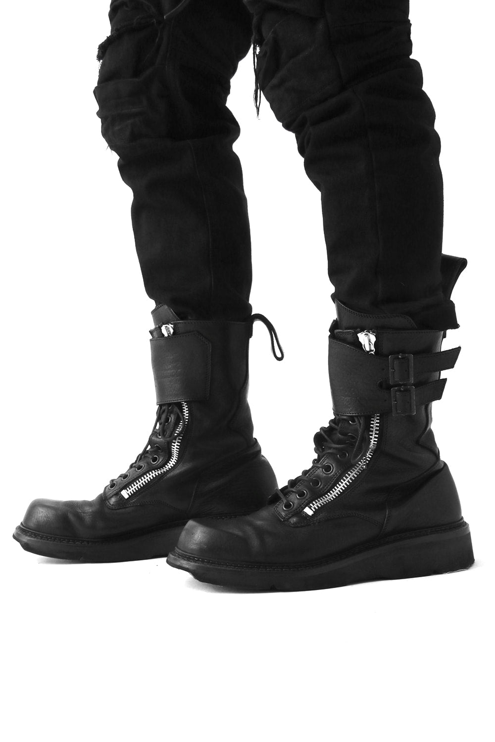 W SIDE ZIP MILITARY BOOTS Ver.1