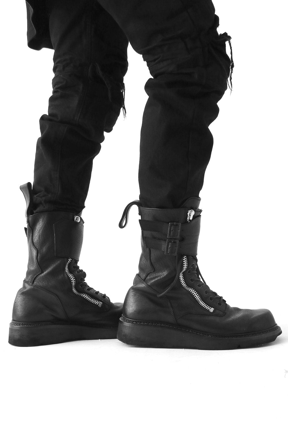 W SIDE ZIP MILITARY BOOTS Ver.1