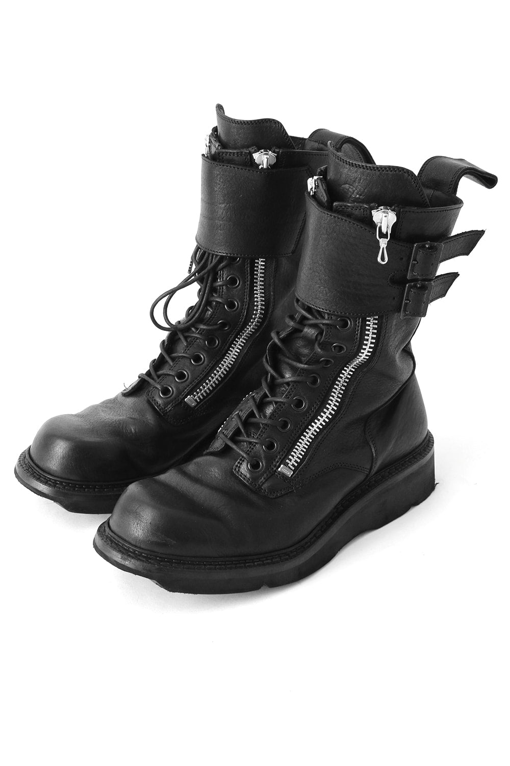 W SIDE ZIP MILITARY BOOTS Ver.1