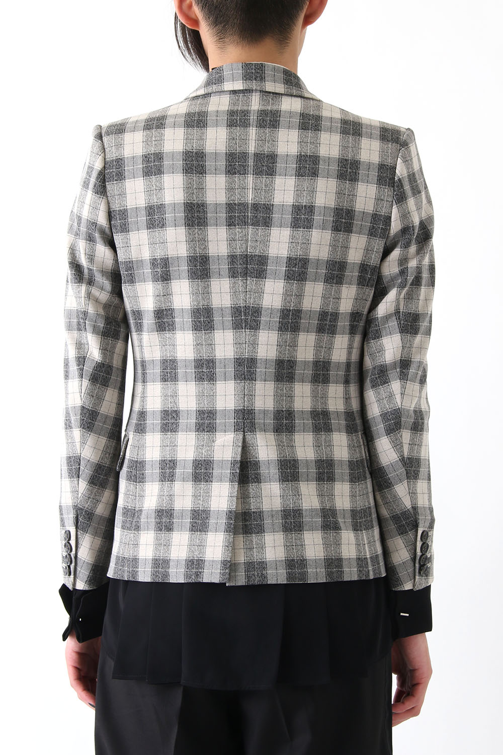 T/RY MELANGE CHECK STRETCH JACKET