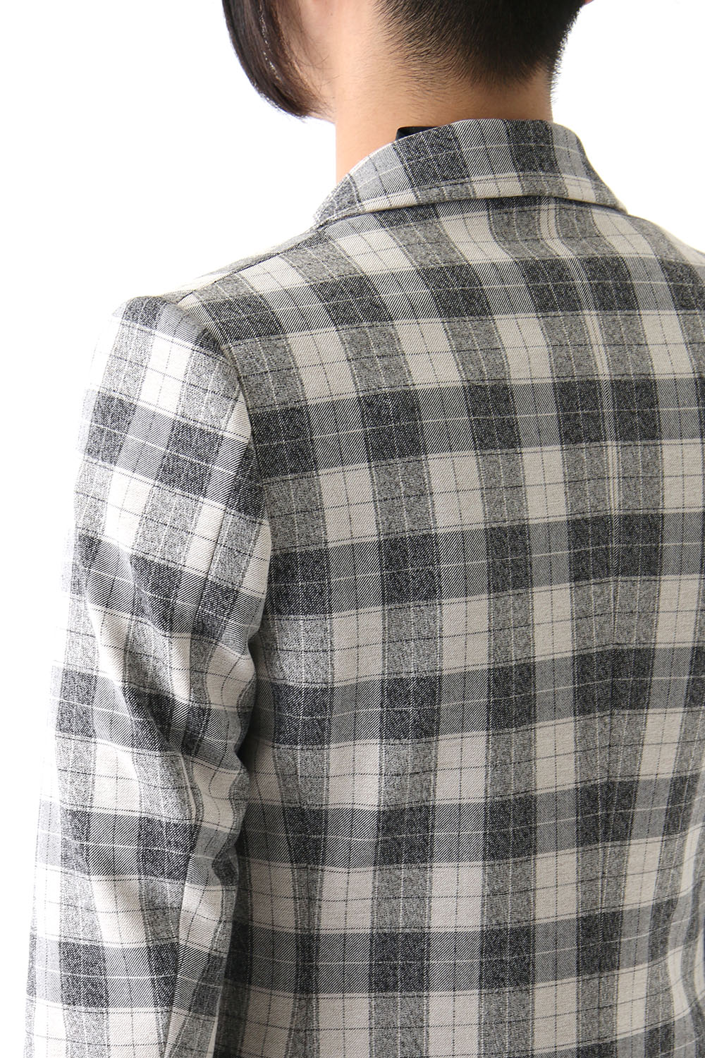 T/RY MELANGE CHECK STRETCH JACKET