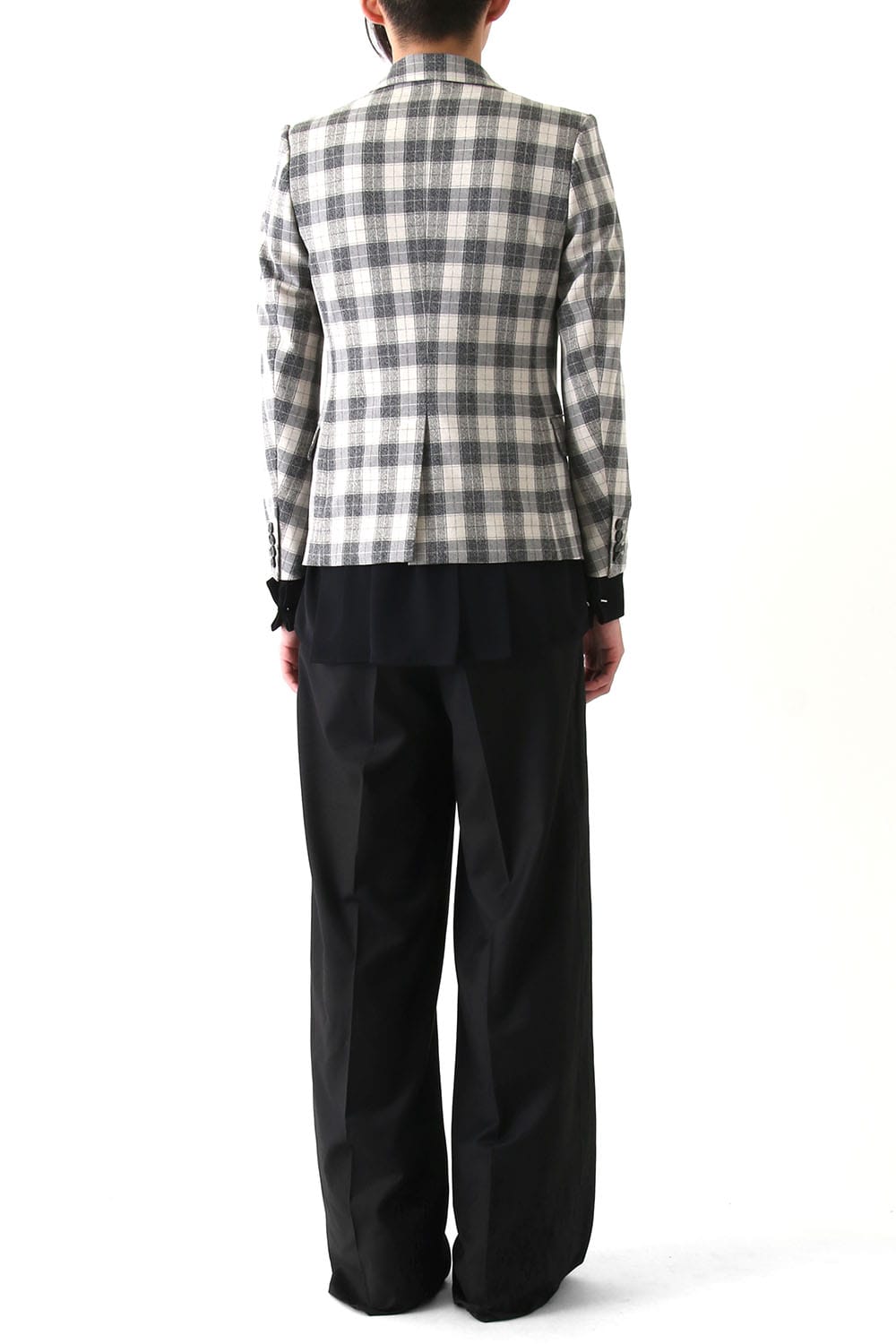 T/RY MELANGE CHECK STRETCH JACKET