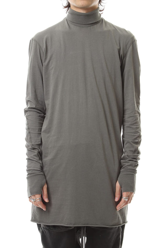 Turtle Neck Long Sleeve T-Shirts Dark Gray Dye