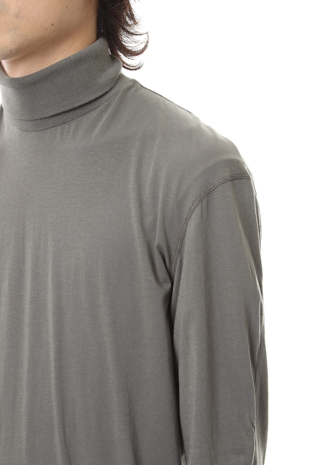 Turtle Neck Long Sleeve T-Shirts Dark Gray Dye