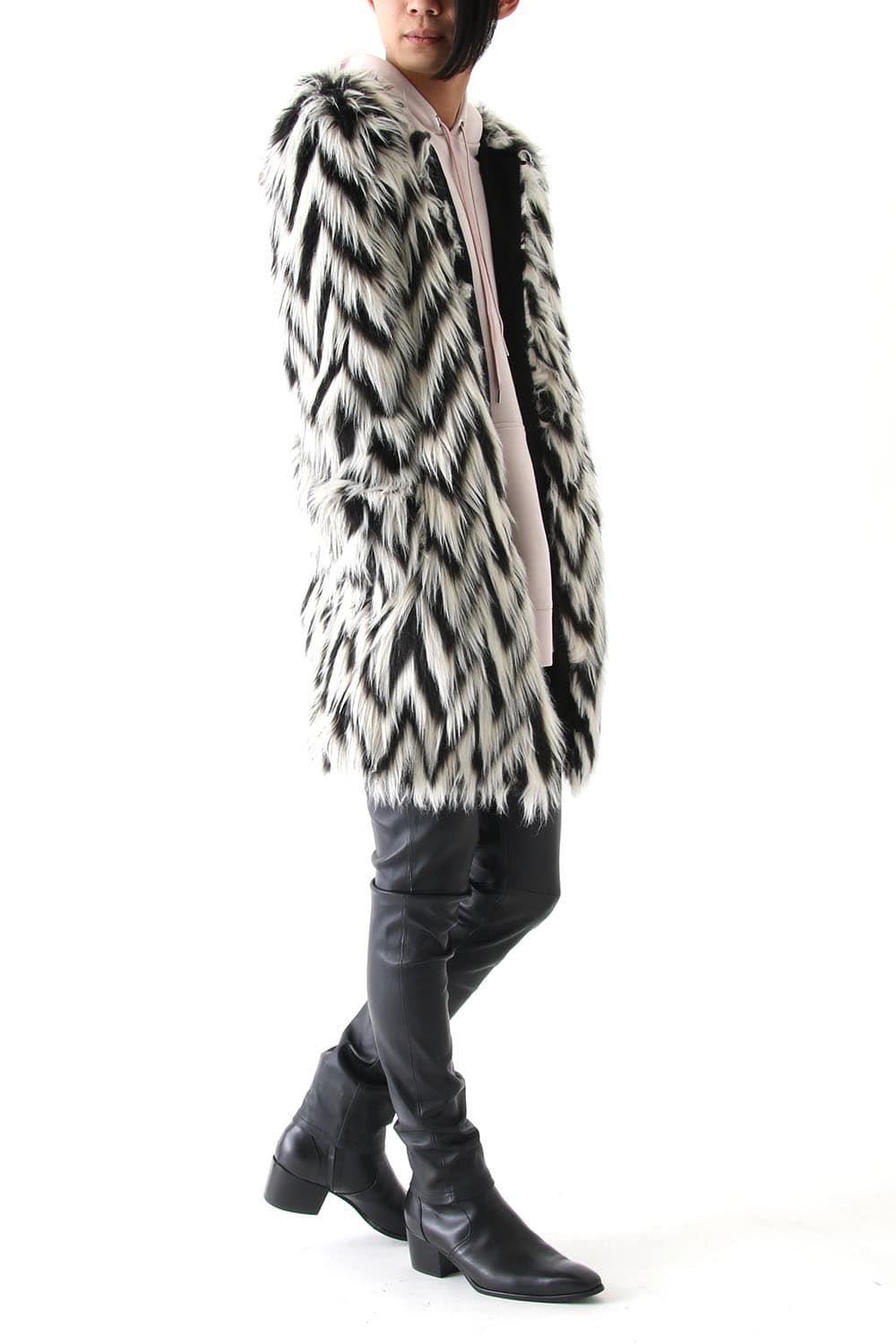 GRAPHIC FUR COAT