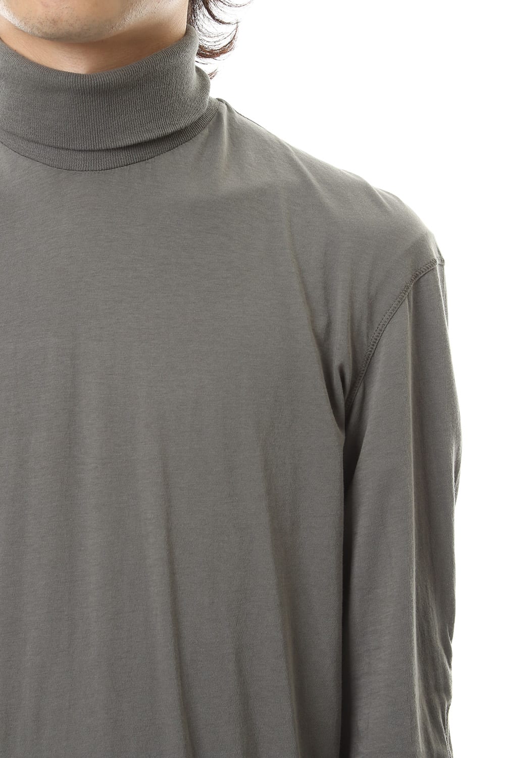 Turtle Neck Long Sleeve T-Shirts Dark Gray Dye