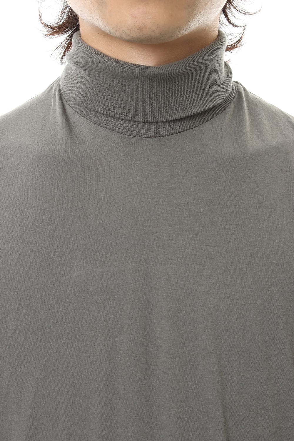 Turtle Neck Long Sleeve T-Shirts Dark Gray Dye